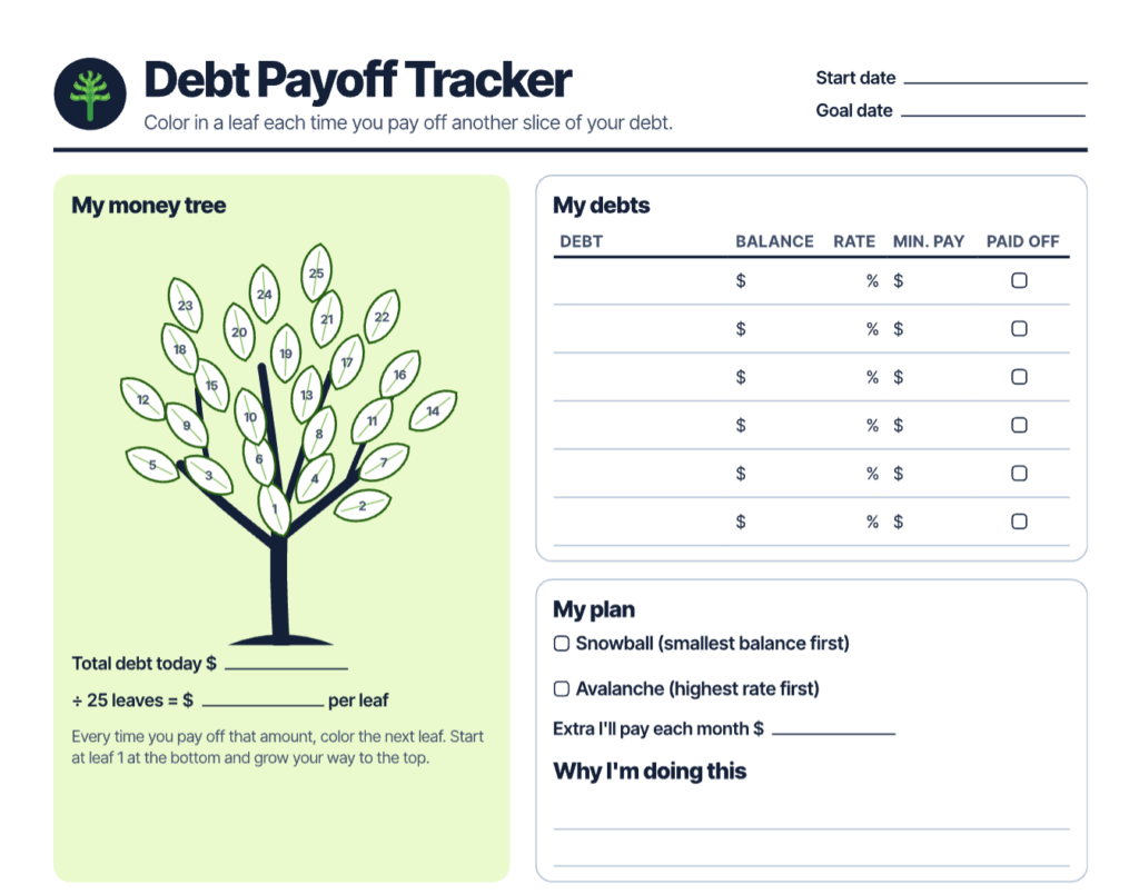 Get a free debt payoff tracker